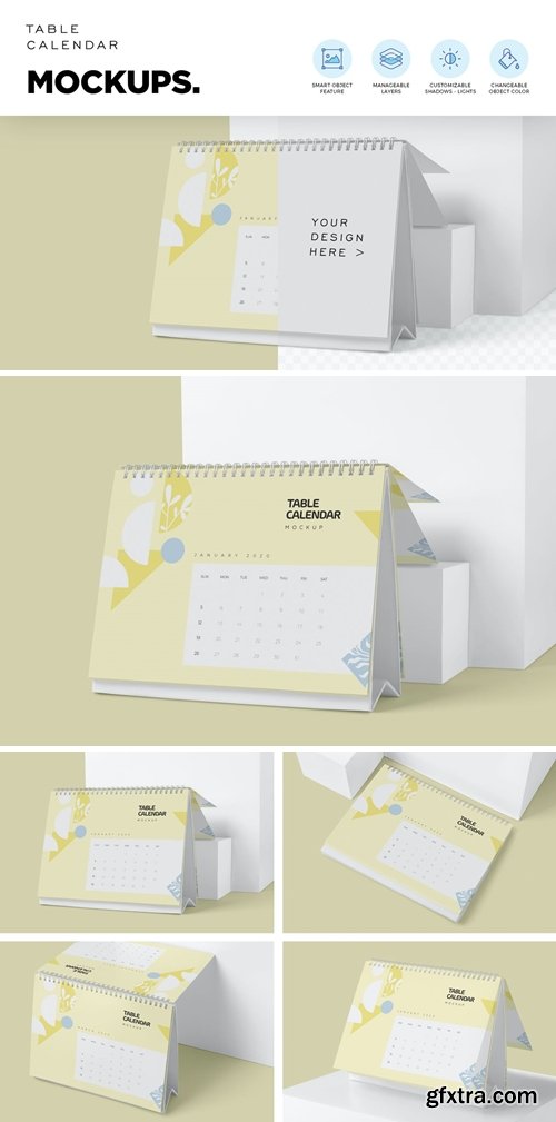 Table Calendar Mockups