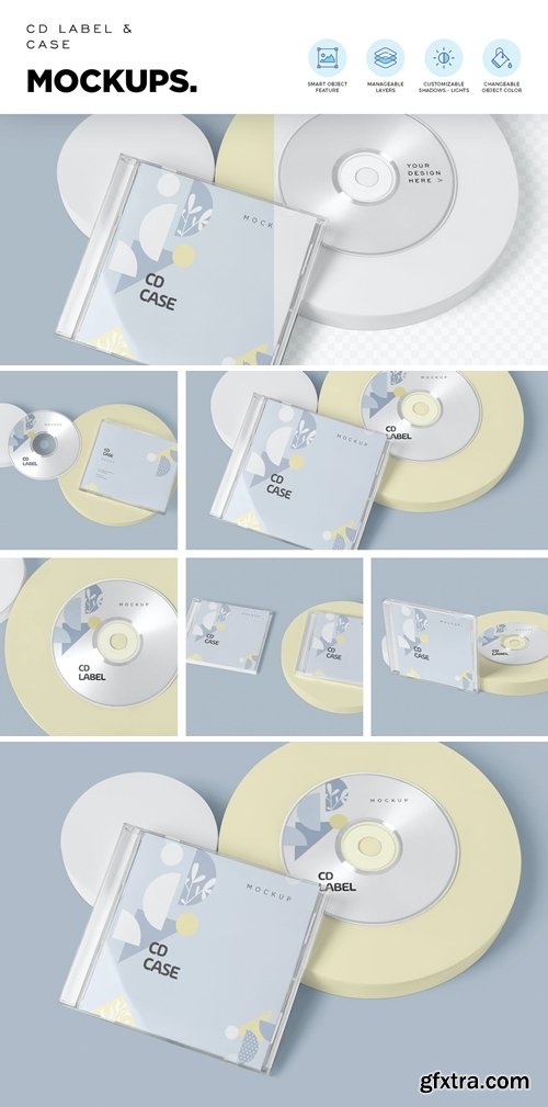 CD Label & Case Mockups