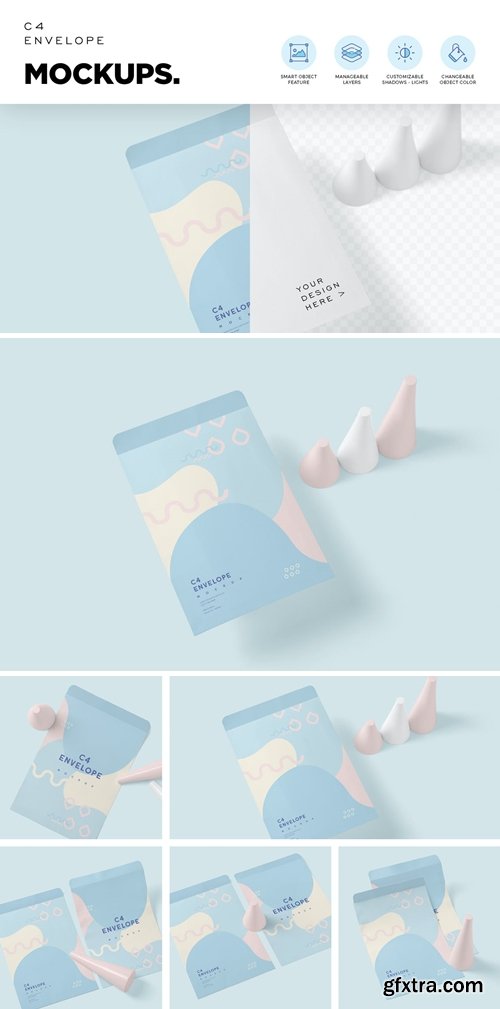 Professional C4 Envelope Mockups