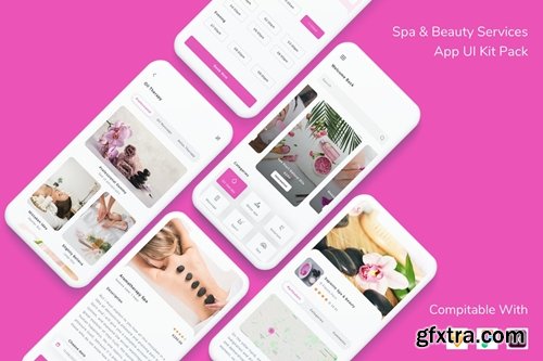 Spa & Beauty Services App UI Kit Pack