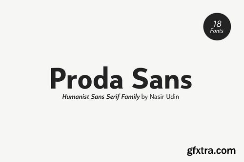 Proda Sans Family - 18 Fonts