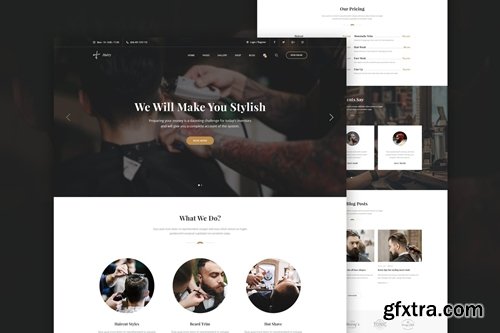 Hairy - Barber Salon PSD Template