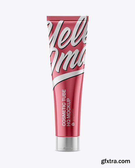 Glossy Metall Cosmetic Tube Mockup 65386