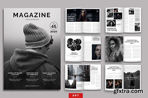 Magazine Layout Powerpoint Template