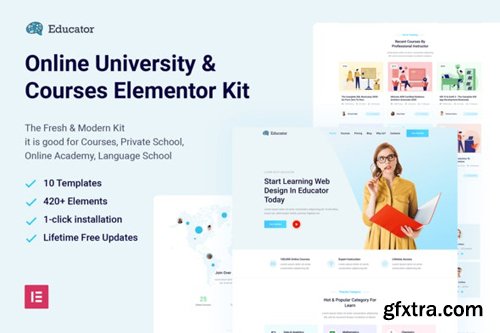 ThemeForest - Educator v1.0 - Online University & Courses Elementor Template Kit - 28112358