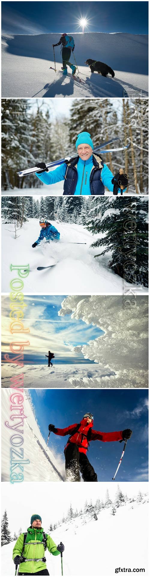 Winter ski vacation beautiful stock photo