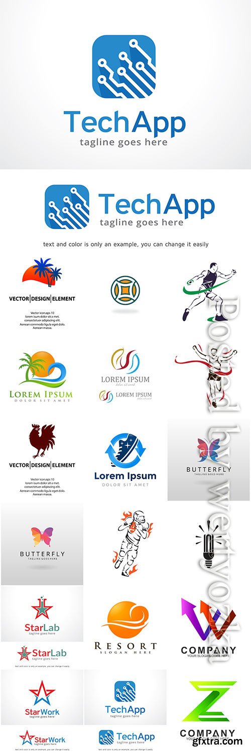 Logos in vector, business icons, emblems, labels # 2