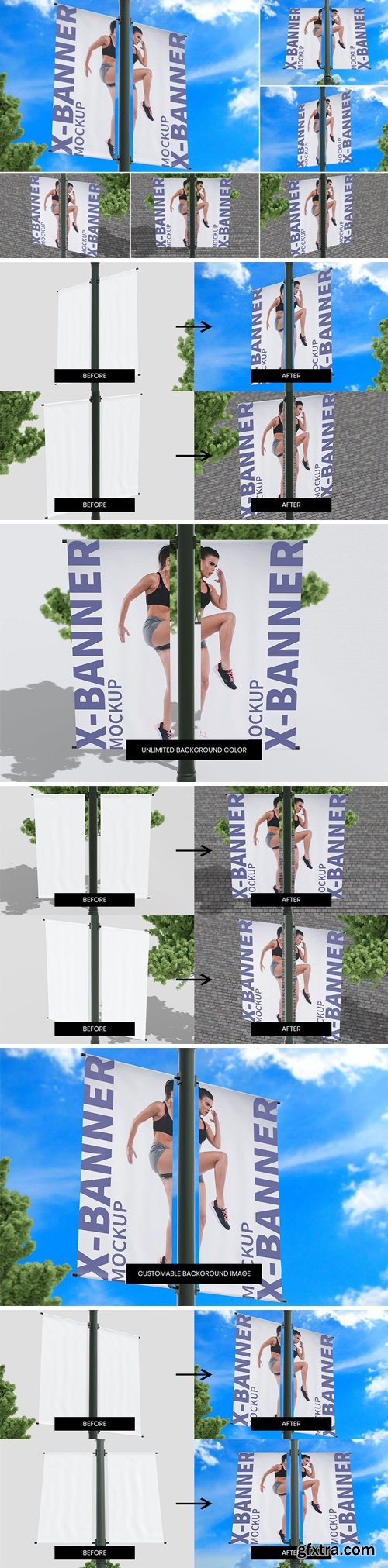 Street Pole Banner Mockup