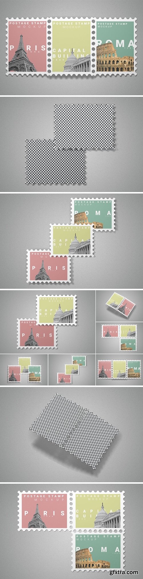 Postage Stamp Mockup 10 PSD Files