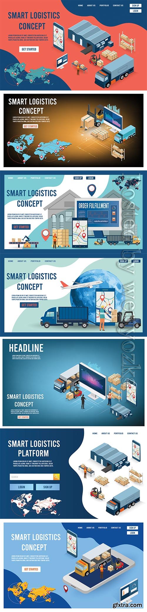 Modern flat design concept of Smart Logistics