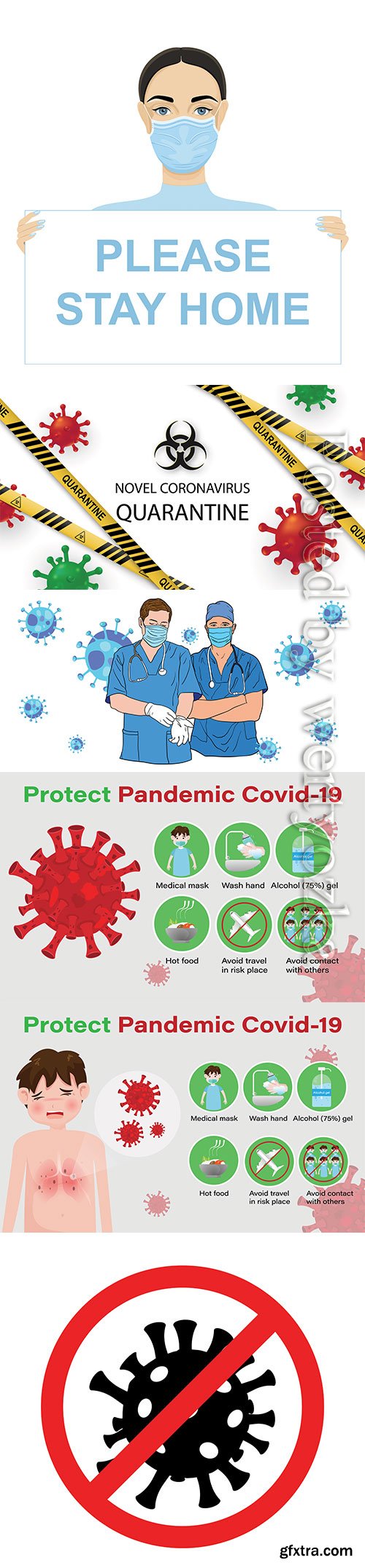 Coronavirus or Covid-19 vector elements