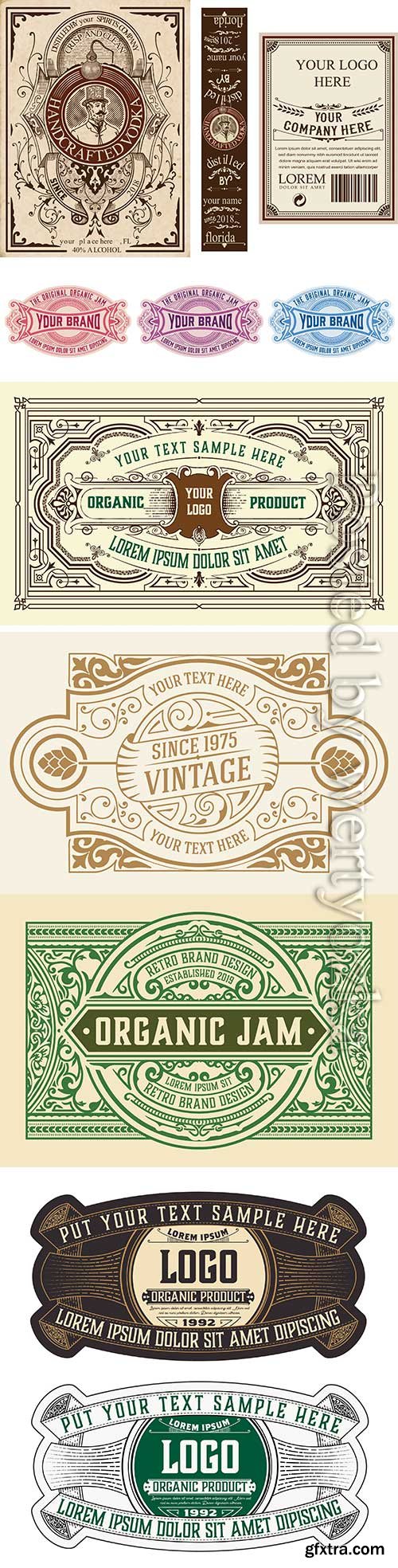 Vintage vector labels, cards, frame # 2