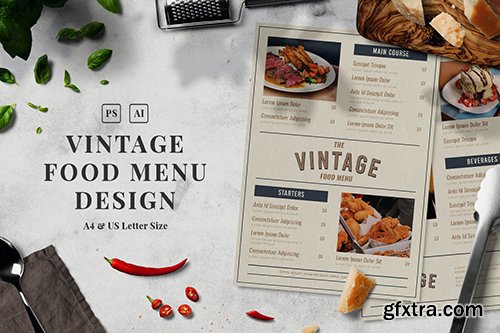 Vintage Food Menu