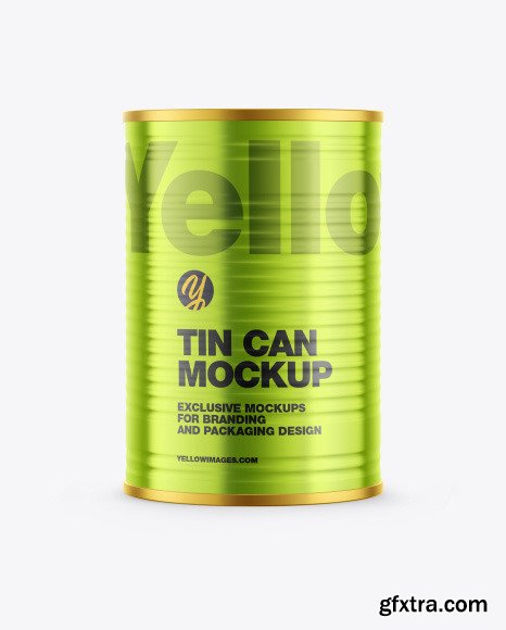 Glossy Metallic Tin Can Mockup 65195