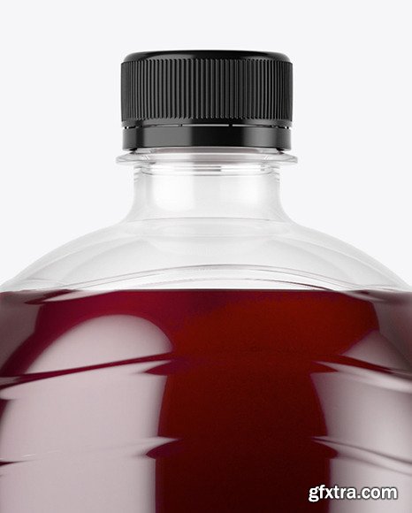 PET Bottle with Red Grape Drink Mockup 65497