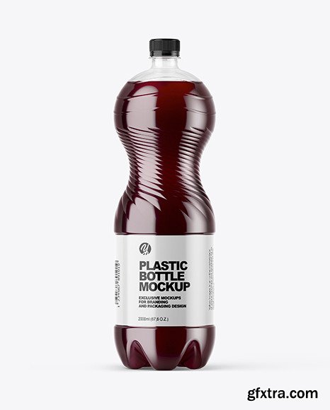 PET Bottle with Red Grape Drink Mockup 65497