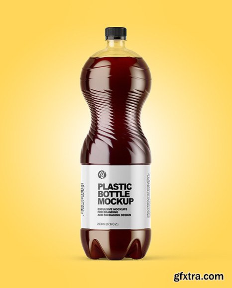 PET Bottle with Red Grape Drink Mockup 65497