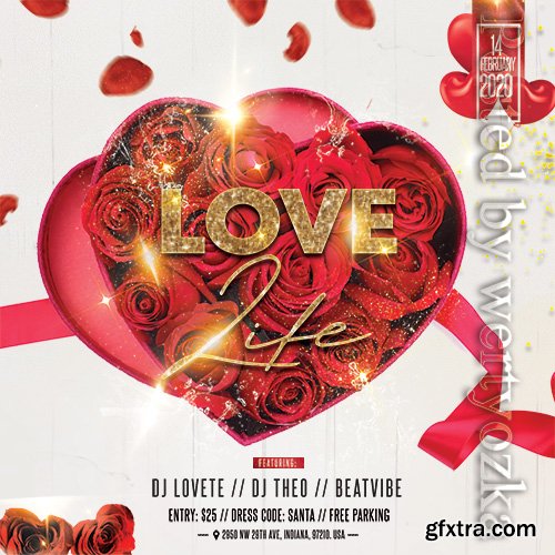 Realistic Valentine's - Premium flyer psd template