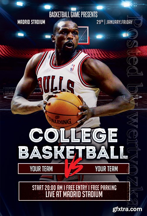 College Basketball - Premium flyer psd template