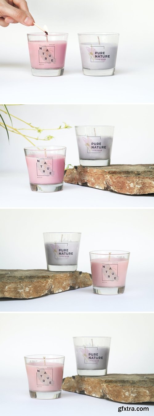 Cosmetic Candle Glass Mockup