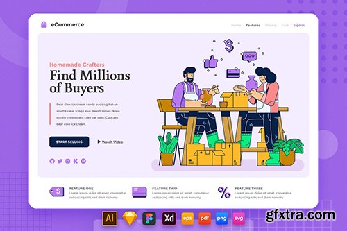 Landing Page V.22 Ecommerce - Sell Homemade Craft