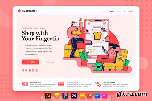 Landing Page V.19 Ecommerce - Online Shopping