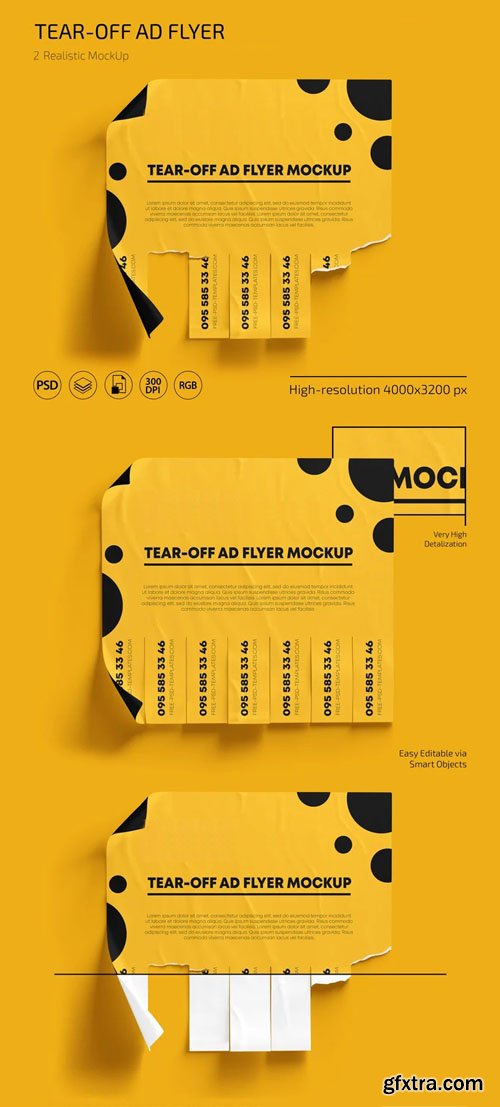 Tear-off Ad Flyer PSD Mockup