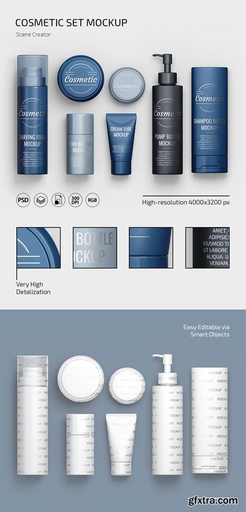 Cosmetic Set - Scene Creator PSD Mockups