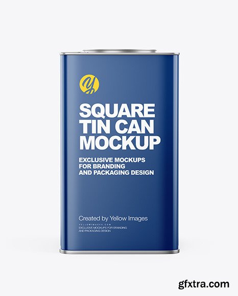 Glossy Square Tin Can Mockup 65339