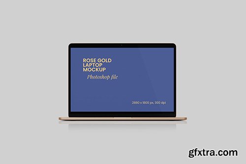 Rose gold laptop mockup