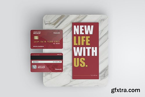 Top View Credit Card Promotion Mockup