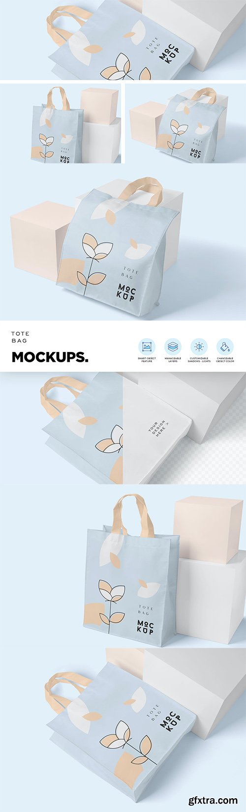 Handheld Tote Bag Mockups