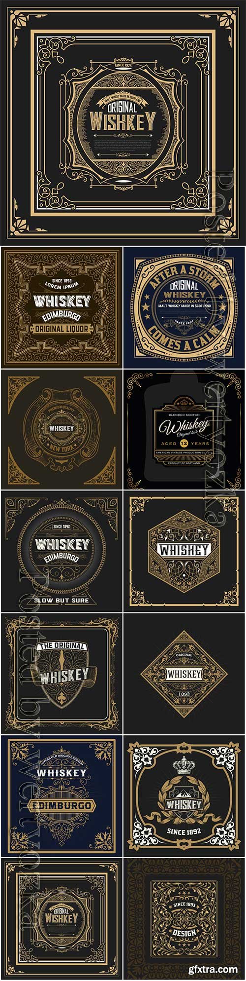 Vector vintage labels, emblems, logos, ribbons, patterns # 9