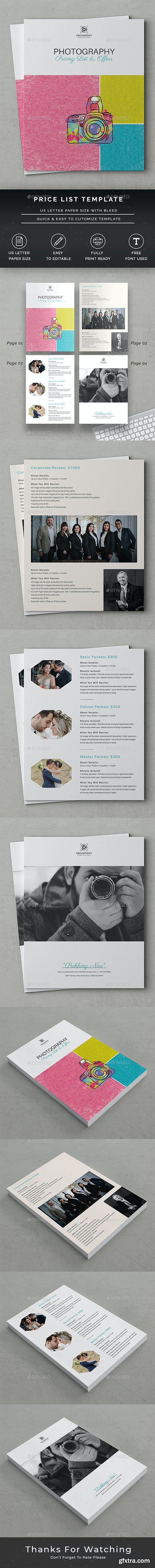 GraphicRiver - Photography Price List Template 26680958