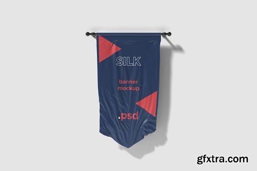 Cut out silk flag mockup