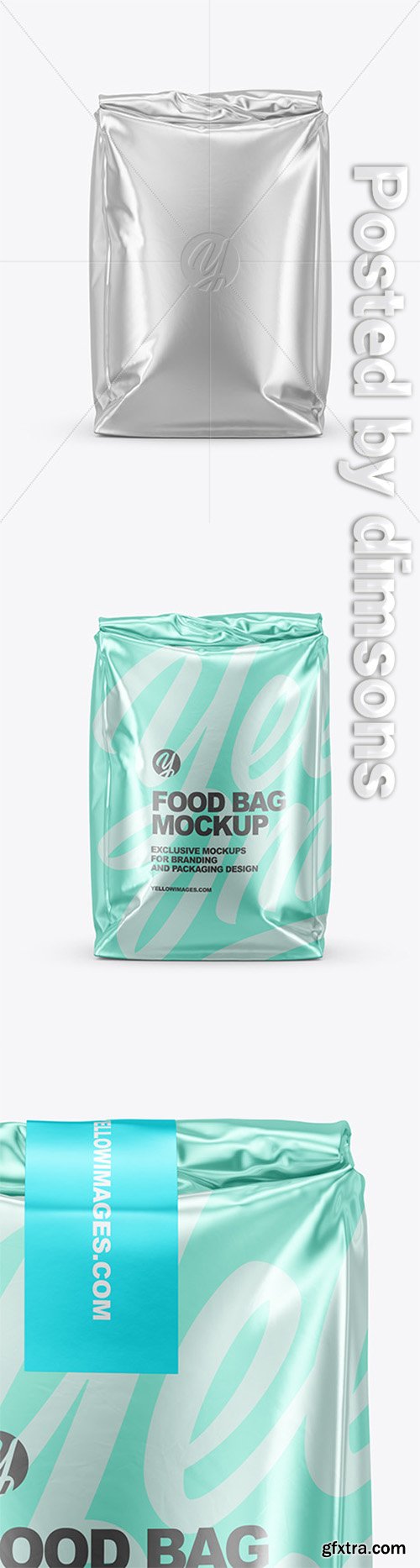Metallic Food Bag Mockup - Front View 64900
