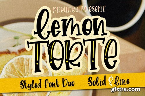 Lemon Torte - Crafty Font duo Solid & Line