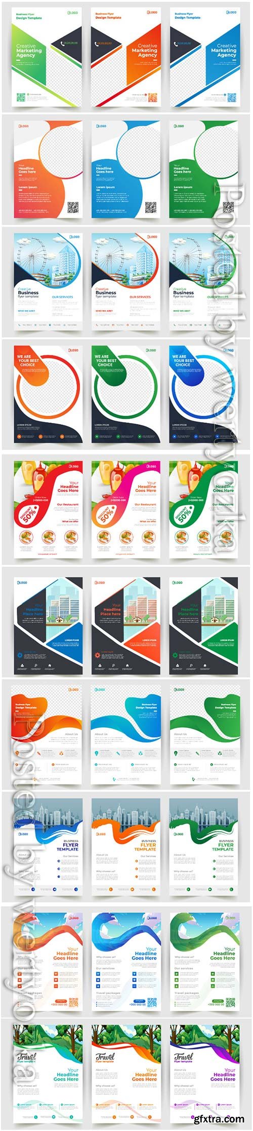 Business flyer vector template design with abstract concept