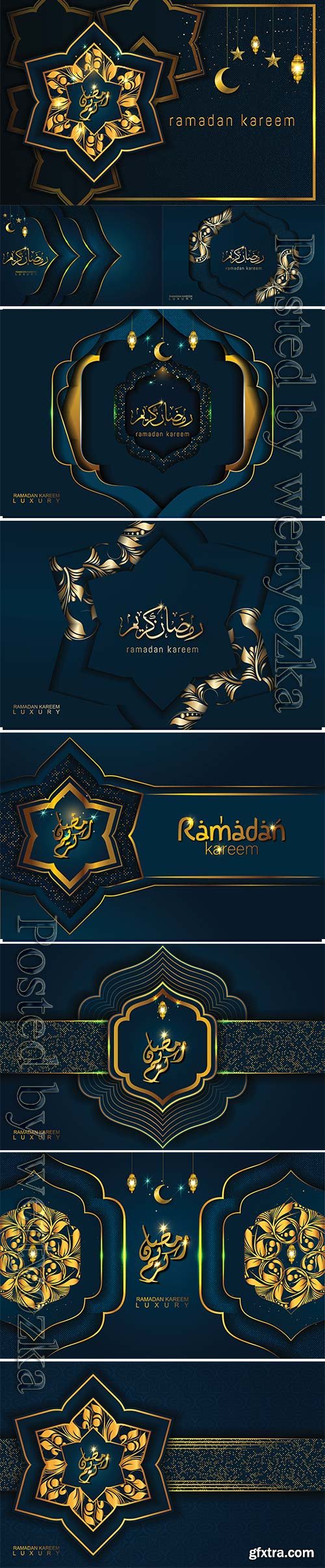 Ramadan Kareem in luxury style with arabic calligraphy