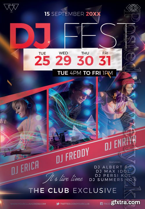 Dj fest event - Premium flyer psd template