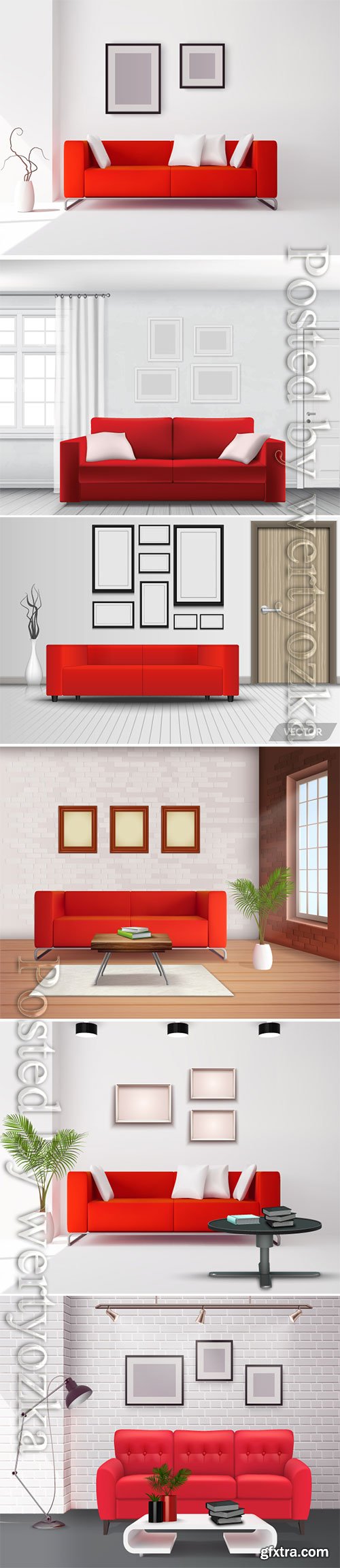 Realistic home interior vector template # 2