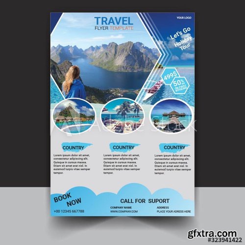 Time to travel flyer template