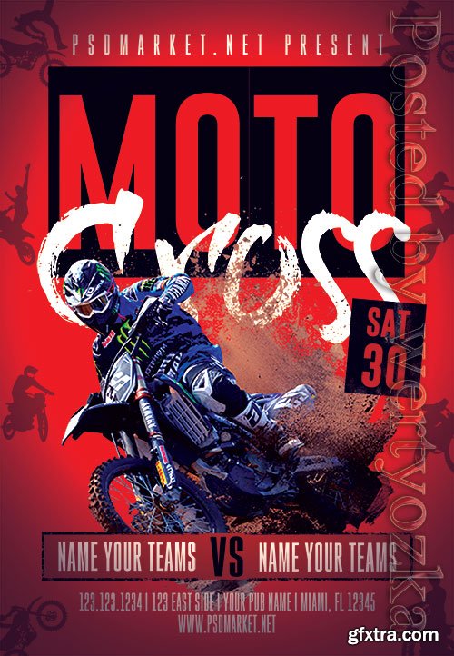 Moto cross - Premium flyer psd template