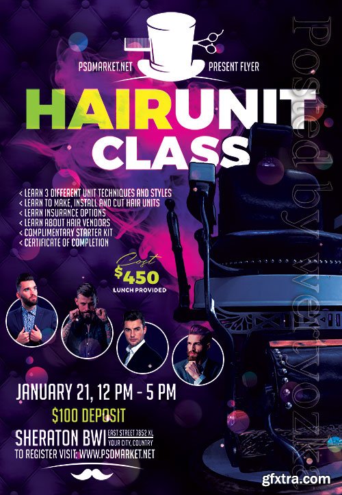 Hair unit class - Premium flyer psd template