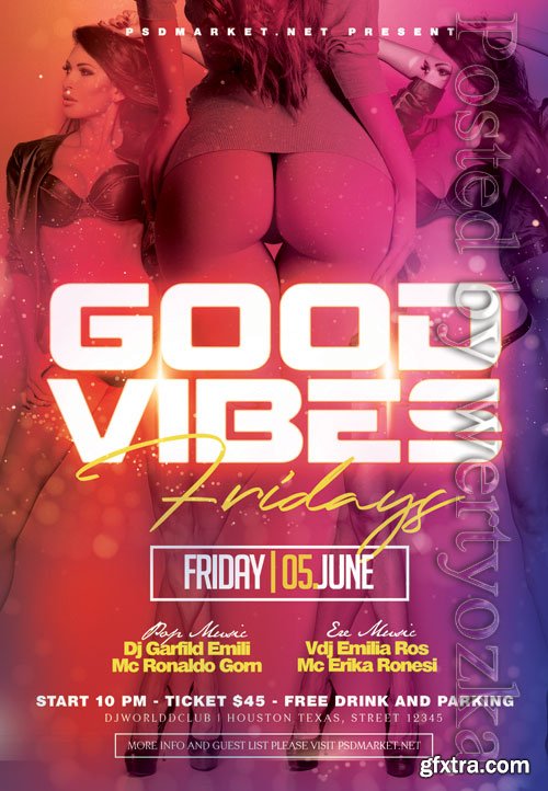 Good vibes fridays - Premium flyer psd template