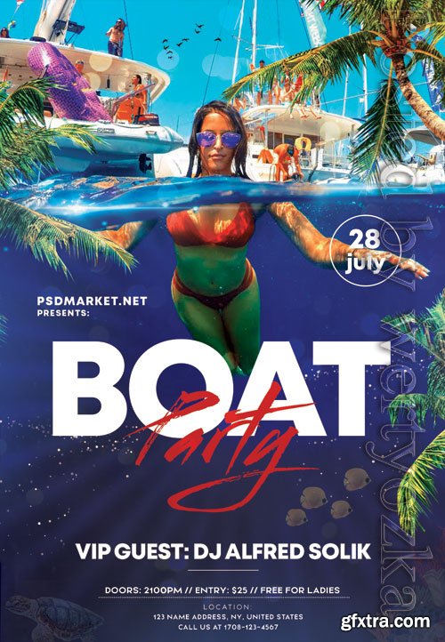 Boat party - Premium flyer psd template