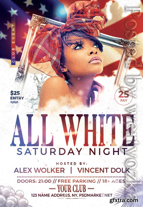 All white party - Premium flyer psd template