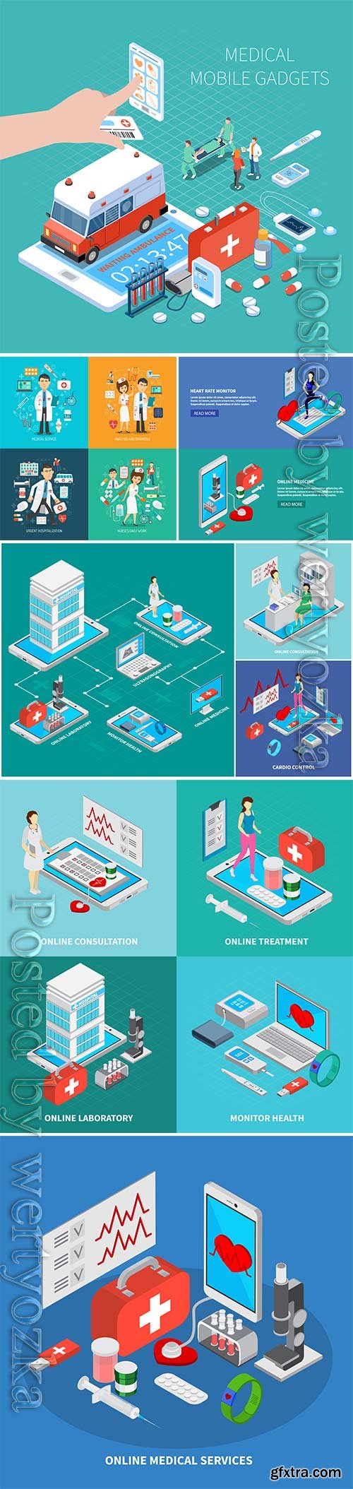 Medicine isometric vector illustration