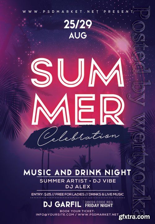 Summer celebration - Premium flyer psd template