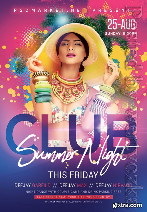 Club summer night - Premium flyer psd template